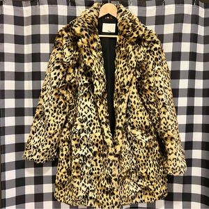 Leopard faux fur jacket xxl